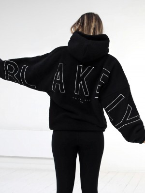 Blakely Borg Isabel Oversized Hoodie Mustat | 6291530-EH