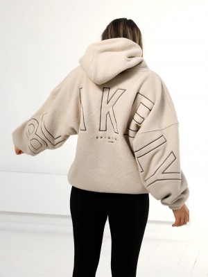 Blakely Borg Isabel Oversized Hoodie Tan | 6491370-DL