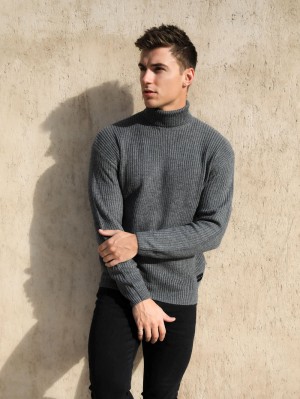 Blakely Hemsworth Roll Neck Jumper Charcoal | 3458019-KC