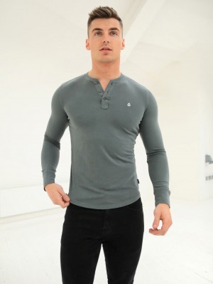 Blakely Henley Brushed Soft T-Shirt Vihreä | 1908547-MC