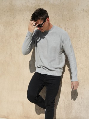 Blakely Huxley Knit Jumper Pale Concrete | 7298530-NZ