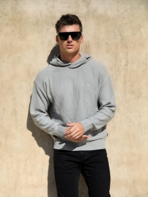 Blakely Huxley Knitted Hoodie Pale Concrete | 6054927-FE