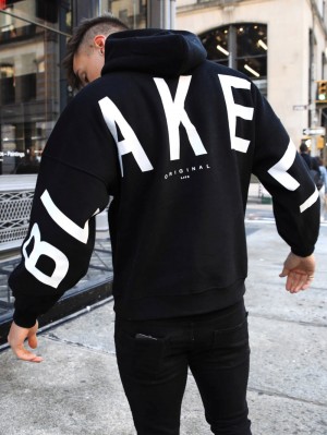 Blakely Idris Oversized Hoodie Mustat | 7268340-JS