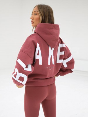 Blakely Isabel Oversized Hoodie Berry | 9374605-LH