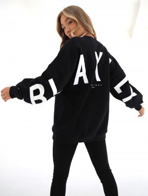 Blakely Isabel Oversized Jumper Mustat | 5712498-DX