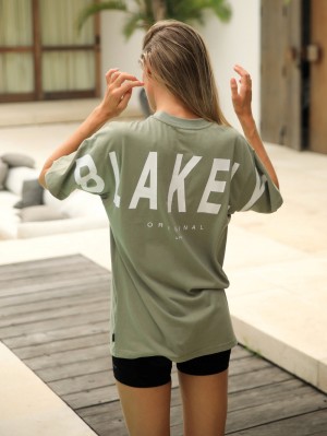 Blakely Isabel Oversized T-Shirt Oliivinvihreä | 6237154-YH