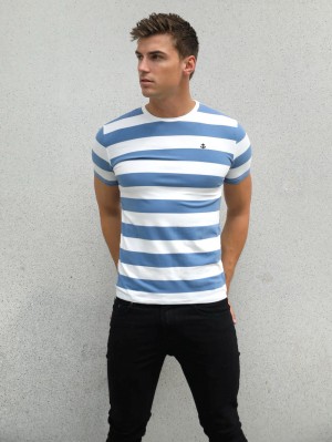 Blakely Loano Stripe T-Shirt Sininen | 7365412-GH