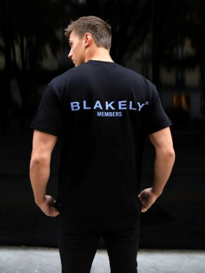 Blakely Members Relaxed T-Shirt Mustat Sininen | 4732905-WY