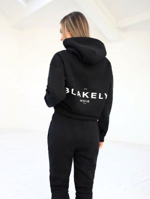 Blakely Noir II Women's Relaxed Hoodie Mustat | 3618057-AK