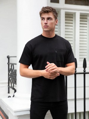 Blakely Relaxed Pocket T-Shirt Mustat | 7981360-ZQ