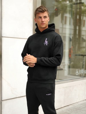 Blakely Sports Club Relaxed Hoodie Mustat | 1074832-CY