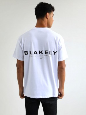 Blakely Statement Relaxed T-Shirt Valkoinen | 6982340-OU