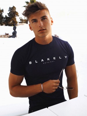 Blakely Stockbridge T-Shirt Laivastonsininen | 0364519-MP