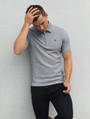 Blakely Toulon Textured Polo Harmaat | 1062578-TL