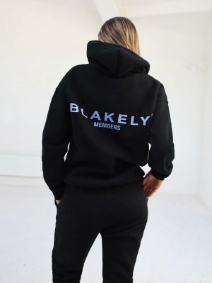 Blakely Women's Members Relaxed Hoodie Mustat Sininen | 1930478-JH