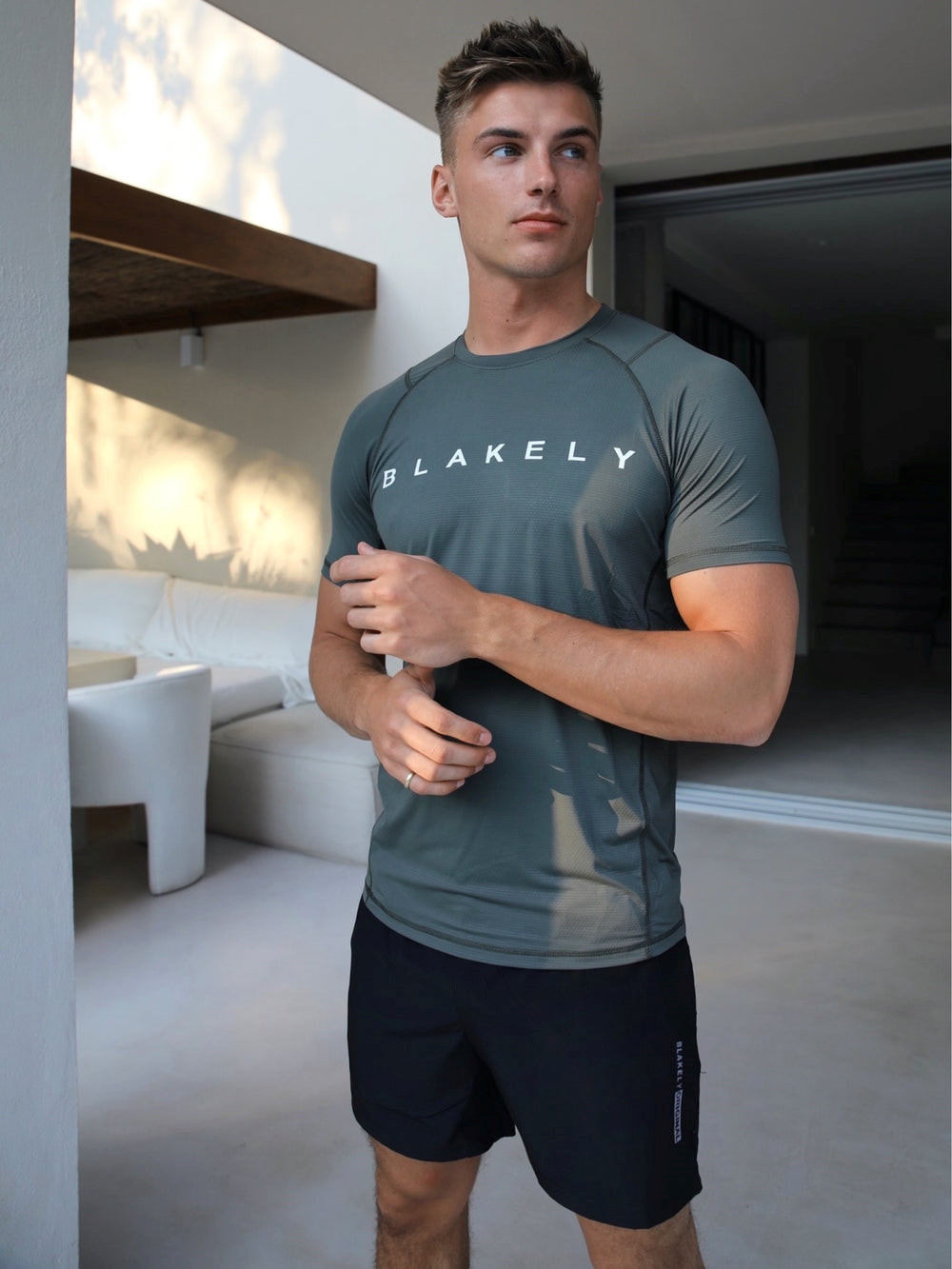 Blakely Alert Gym T-Shirt Khaki Vihreä | 6842039-KT