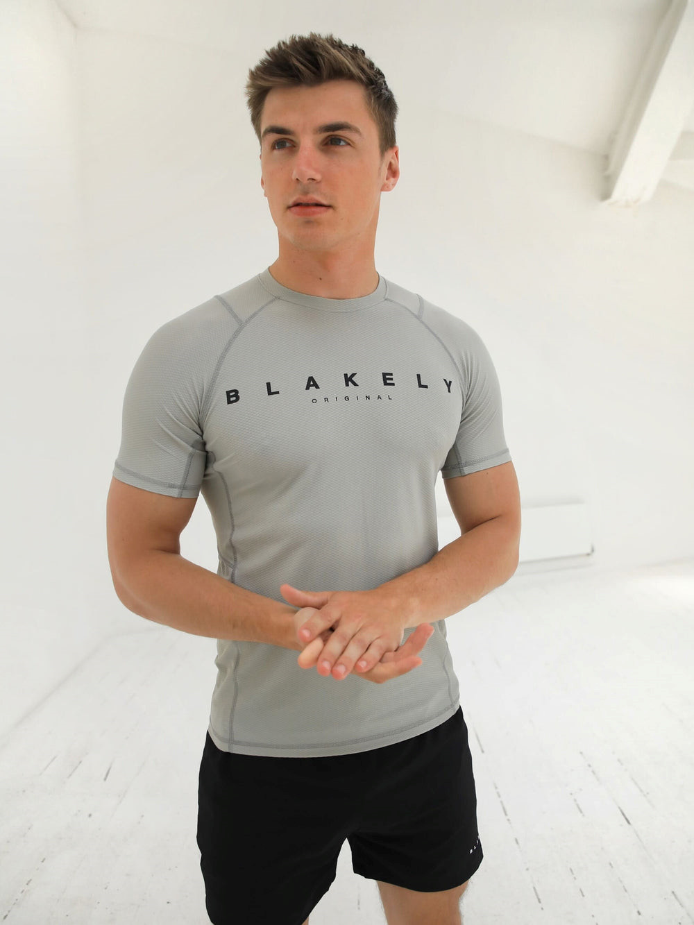 Blakely Apex Active T-Shirt Vaaleanharmaat | 5369084-BR