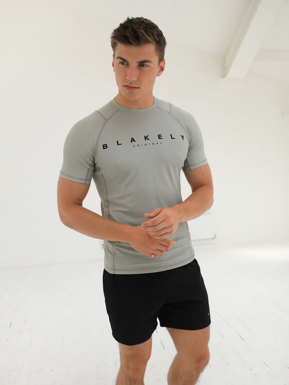 Blakely Apex Active T-Shirt Vaaleanharmaat | 5768132-RJ