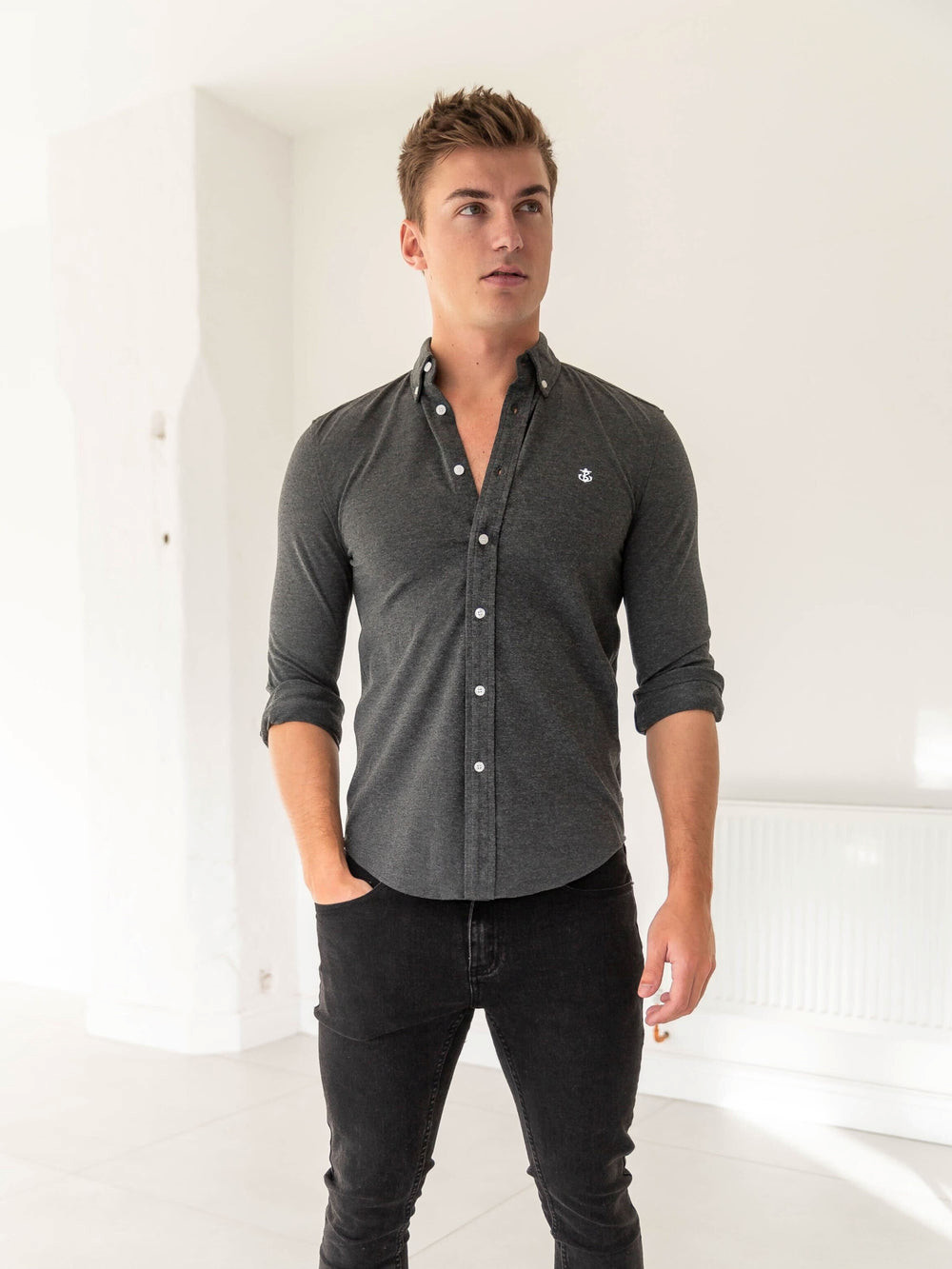 Blakely Arlo Soft Stretch Shirt Charcoal | 0178352-PQ