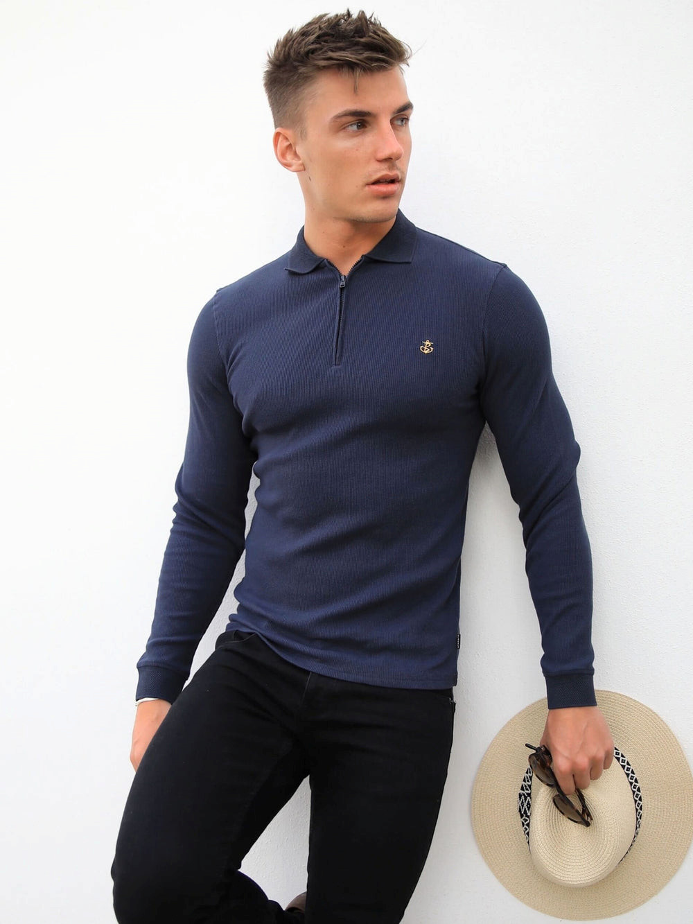 Blakely Aspen Long Sleeve Polo Laivastonsininen | 4738905-BX