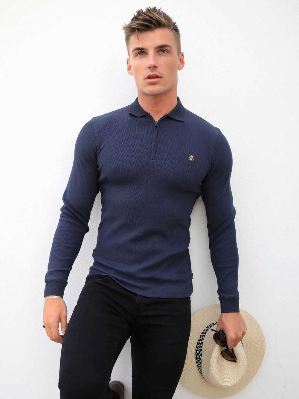 Blakely Aspen Long Sleeve Polo Laivastonsininen | 4738905-BX