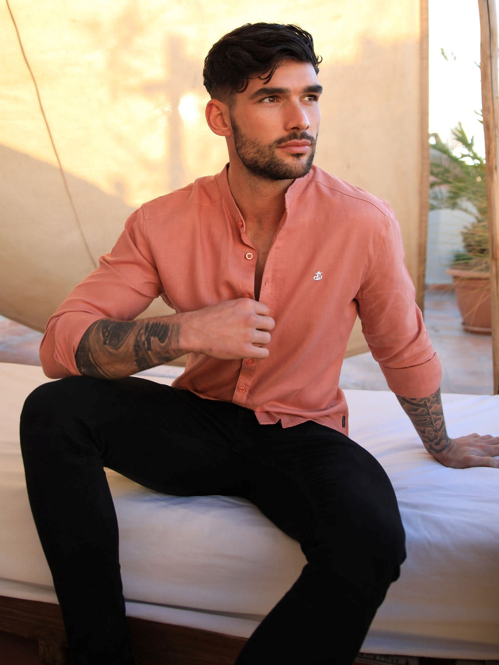 Blakely Berkane Linen Shirt Terracotta | 3201967-ZJ