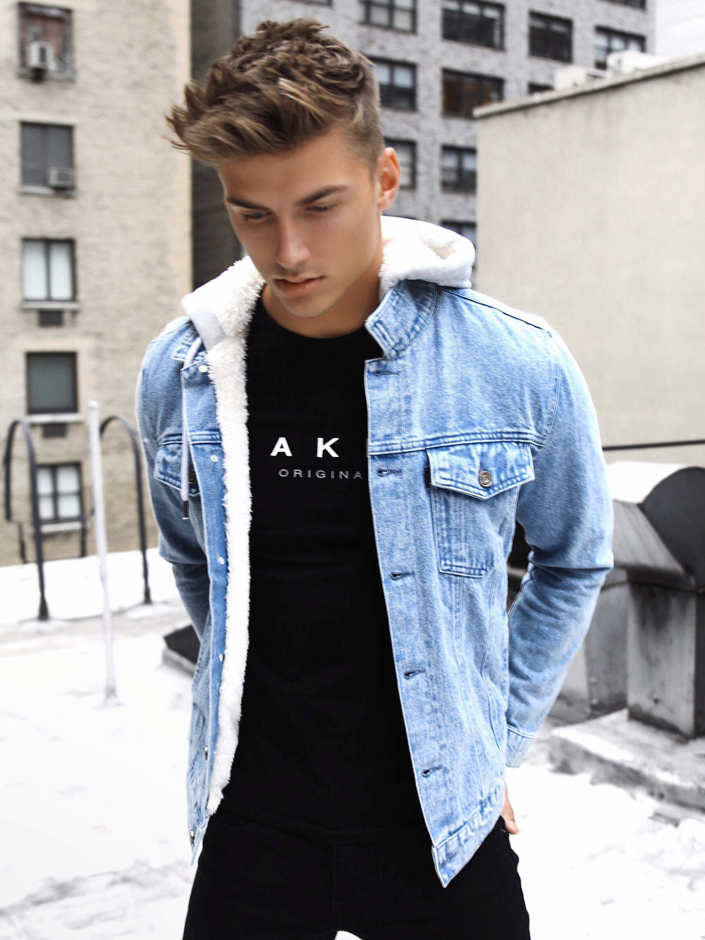 Blakely Camden Hooded Denim Jacket Vaaleansininen | 1683057-YF