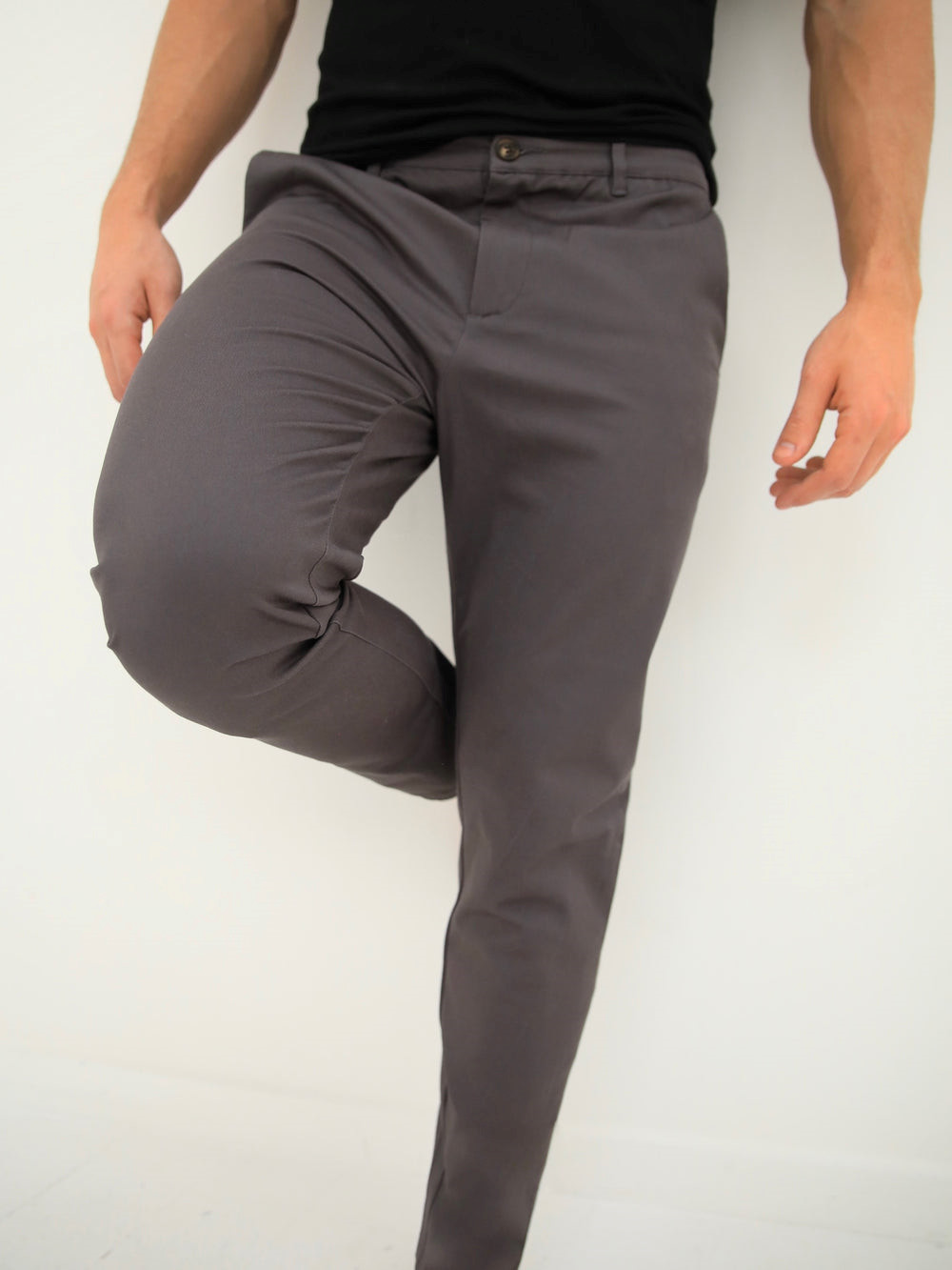 Blakely Cavill Slim Fit Tailored Chinos Charcoal | 1906582-SE