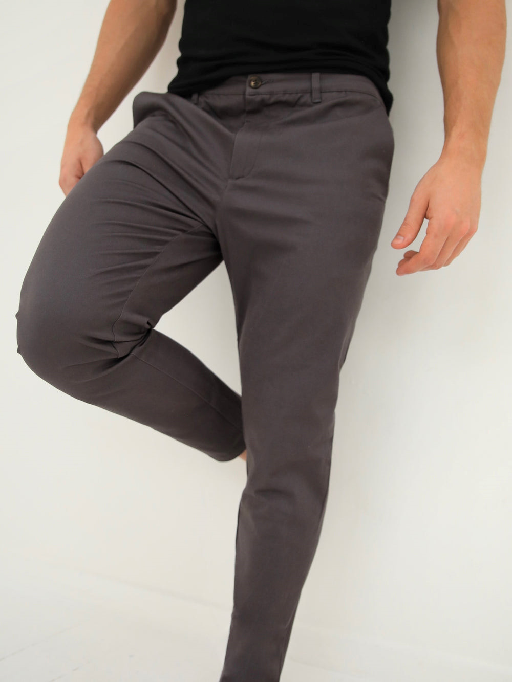 Blakely Cavill Slim Fit Tailored Chinos Charcoal | 1906582-SE