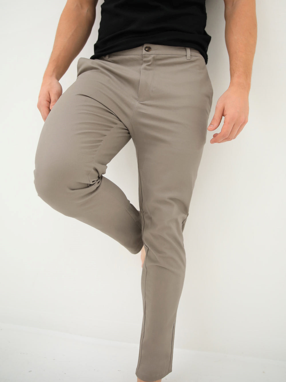 Blakely Cavill Slim Fit Tailored Chinos Vaaleanharmaat | 5941260-RG