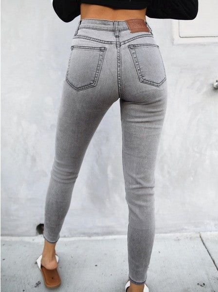 Blakely High Waisted Skinny Jeans Harmaat | 5610847-CV