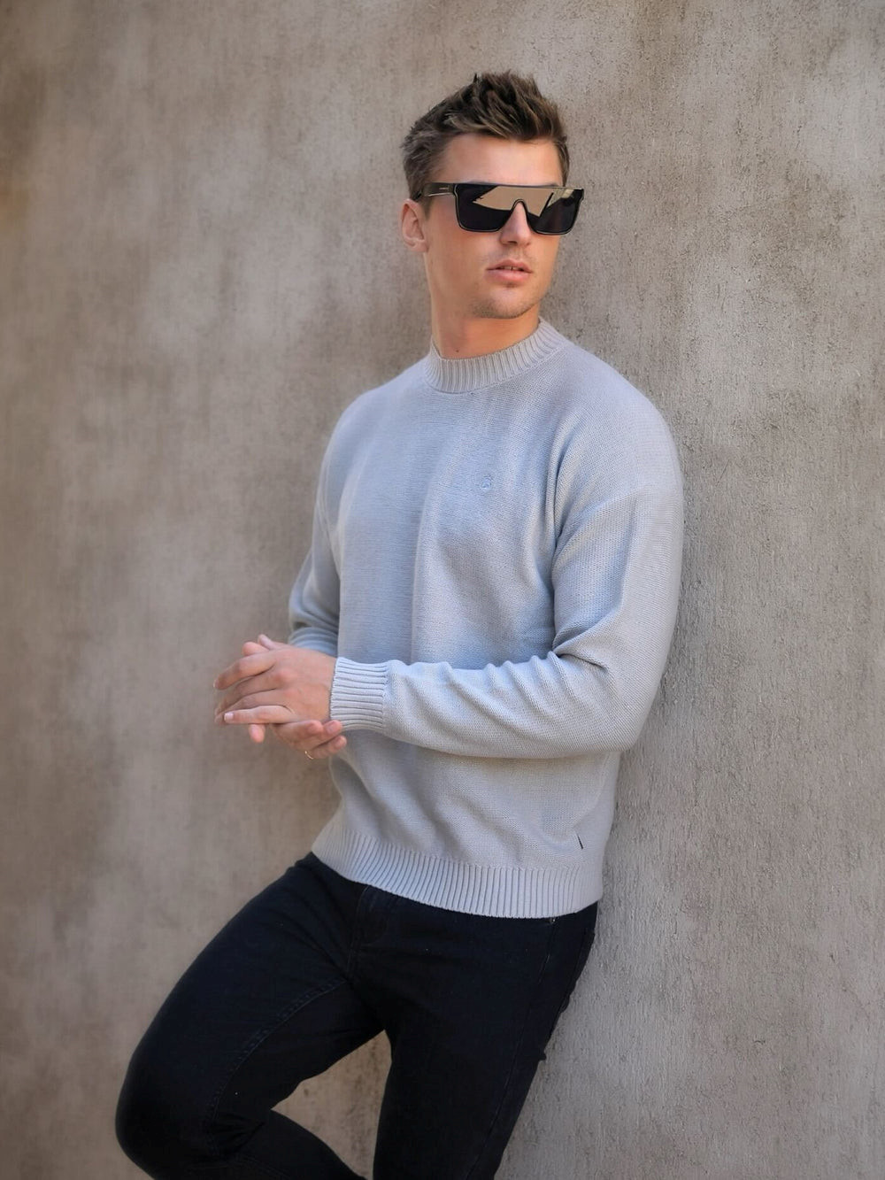 Blakely Huxley Knit Jumper Pale Concrete | 7298530-NZ