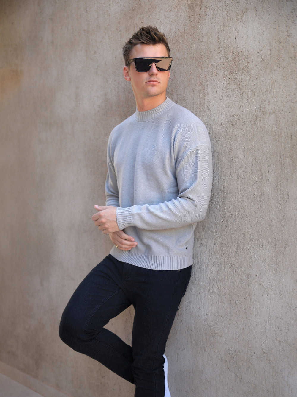 Blakely Huxley Knit Jumper Pale Concrete | 7298530-NZ