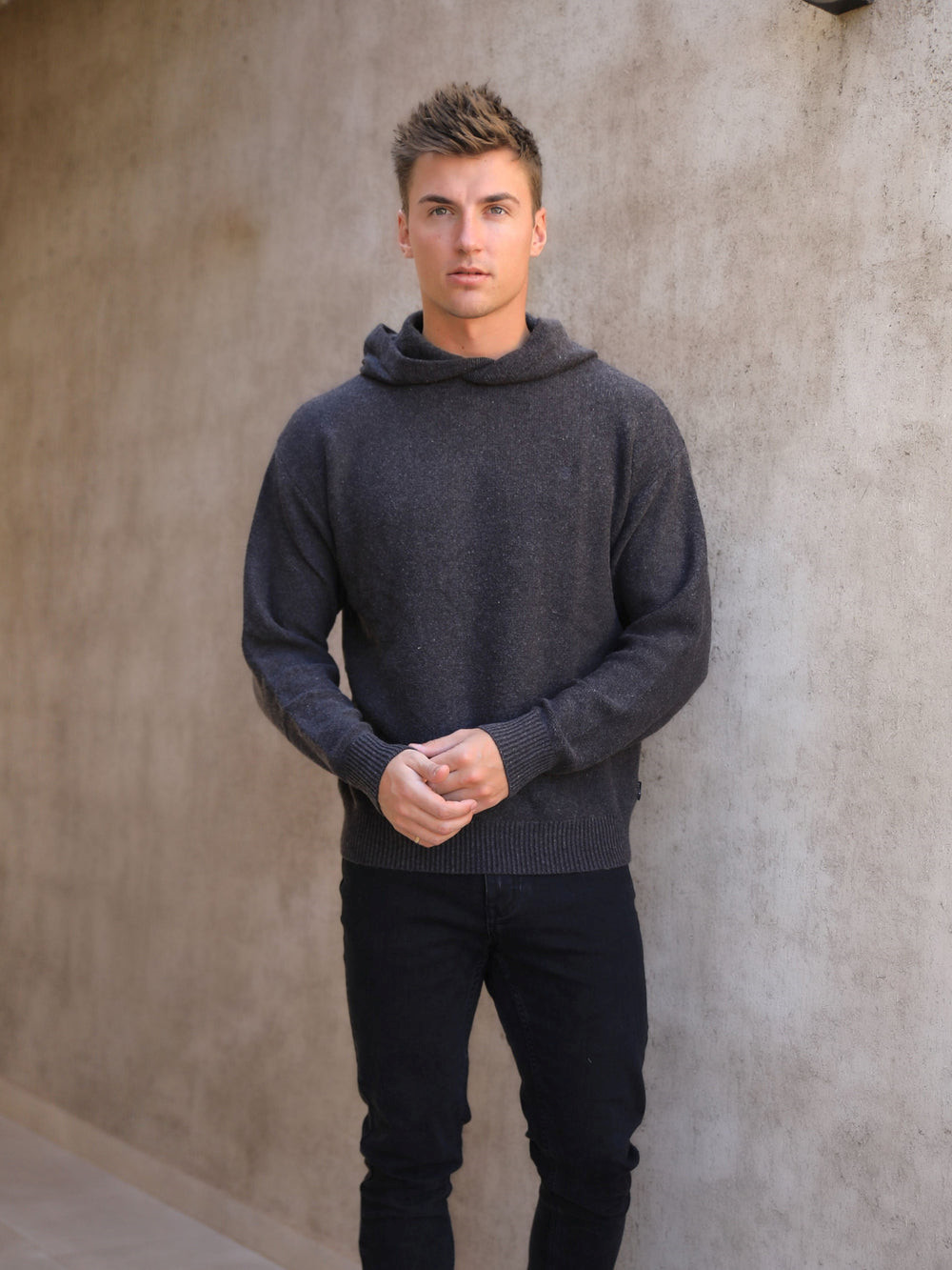 Blakely Huxley Knitted Hoodie Charcoal | 8514297-SP