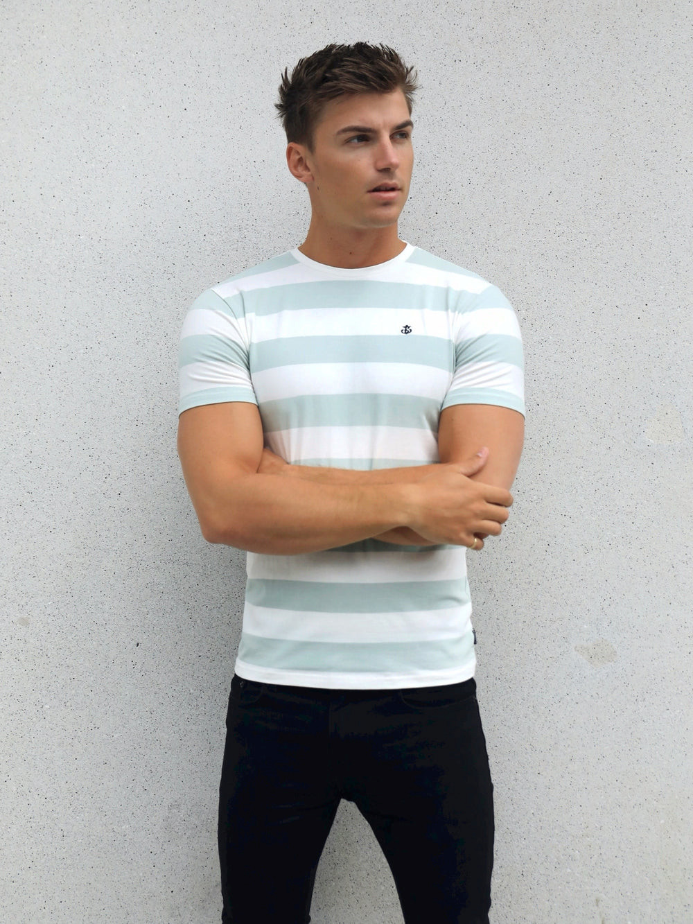 Blakely Loano Stripe T-Shirt Sage | 5632704-RM