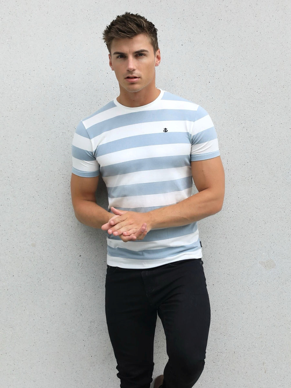 Blakely Loano Stripe T-Shirt Vaaleansininen | 3587169-XW