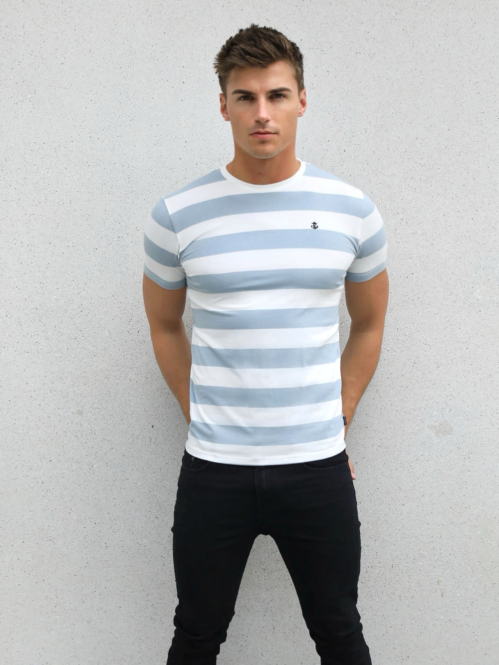 Blakely Loano Stripe T-Shirt Vaaleansininen | 3587169-XW