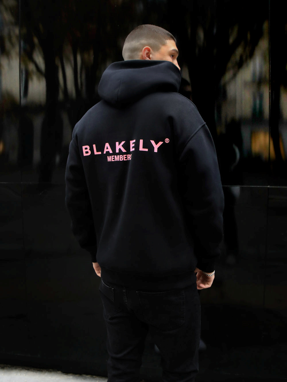 Blakely Members Relaxed Hoodie Mustat Pinkki | 3754190-QL