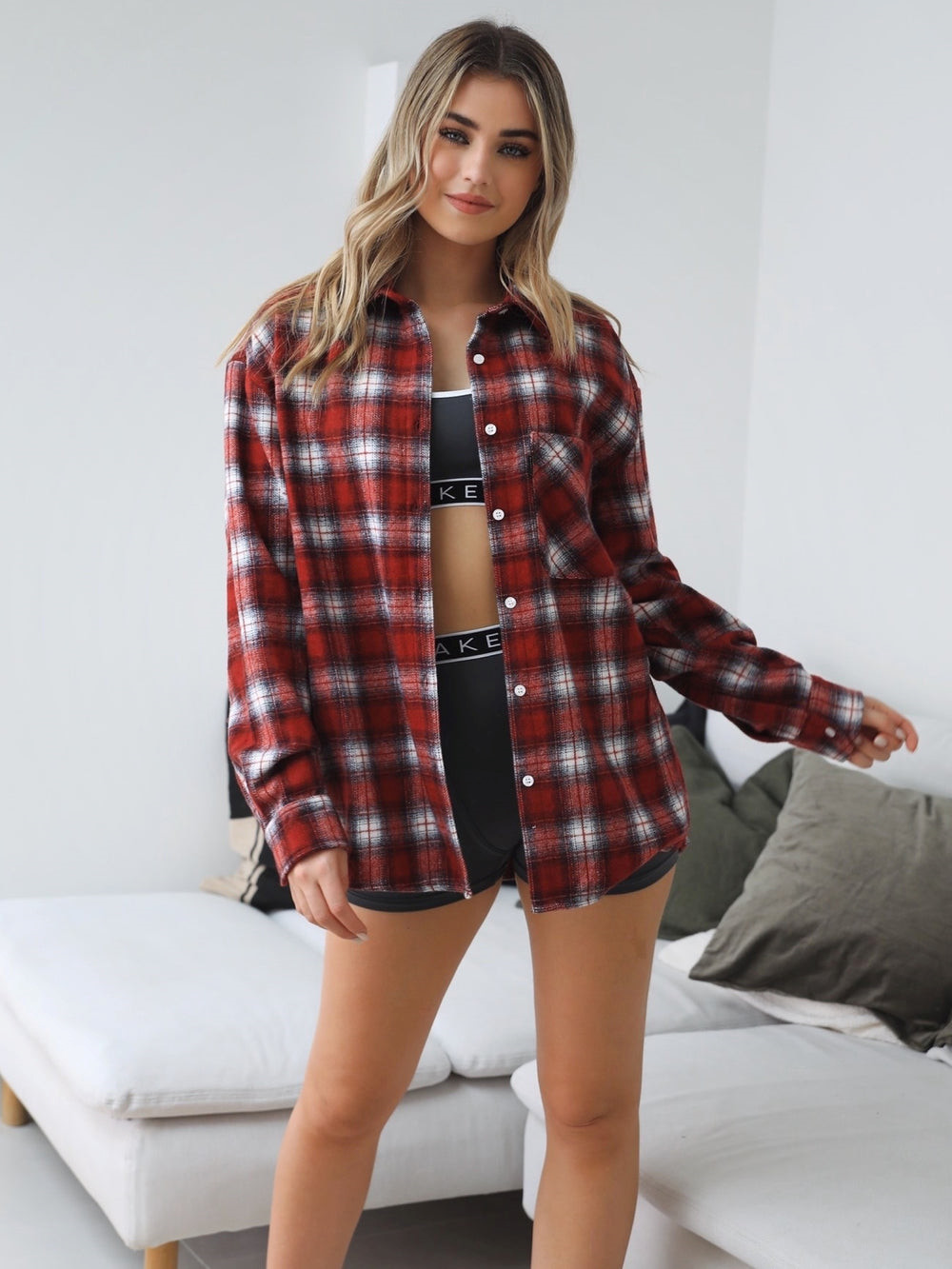 Blakely Montreal Oversized Plaid Shirt Punainen | 6917824-NY