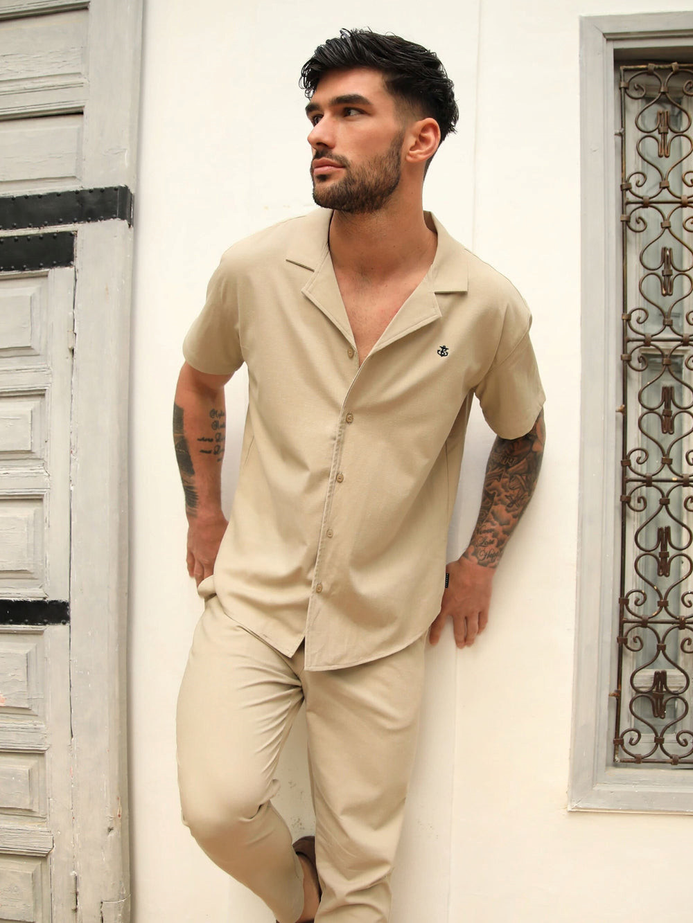 Blakely Nador Open Collared Shirt Tan | 4528769-UZ