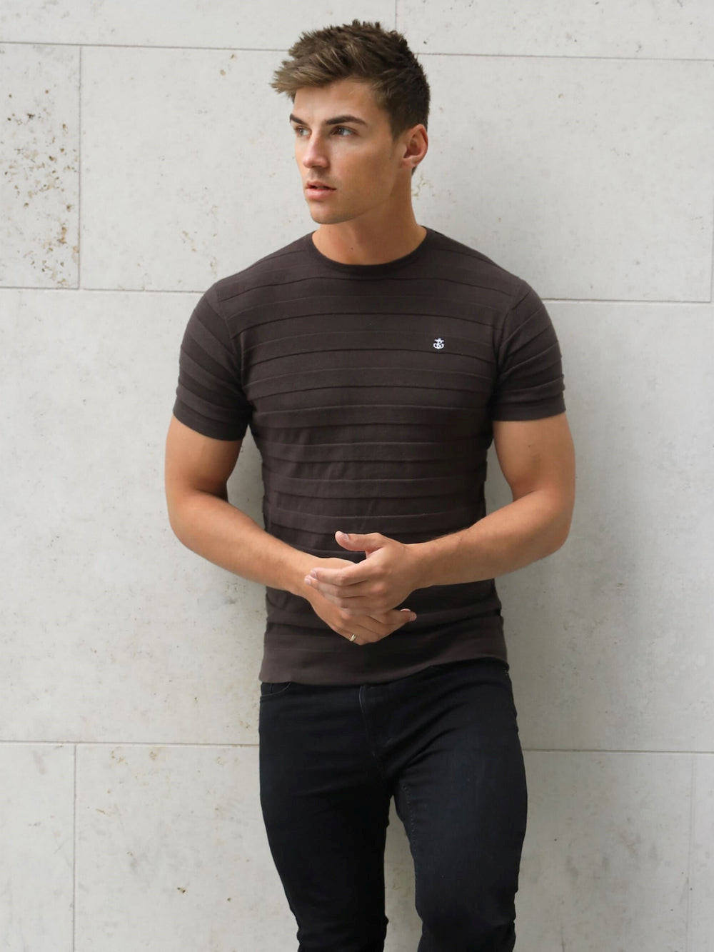 Blakely Raphello Stripe T-Shirt Ruskea | 4095671-CF