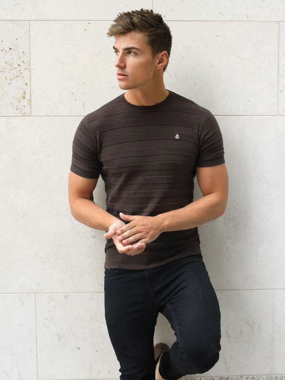 Blakely Raphello Stripe T-Shirt Ruskea | 4095671-CF