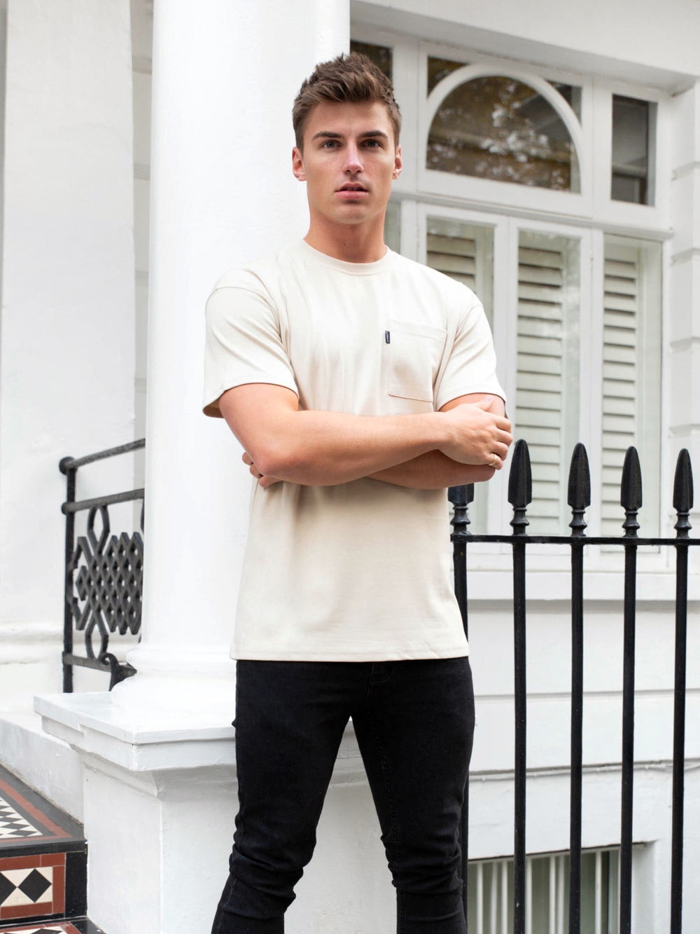 Blakely Relaxed Pocket T-Shirt Bone | 7089654-QZ