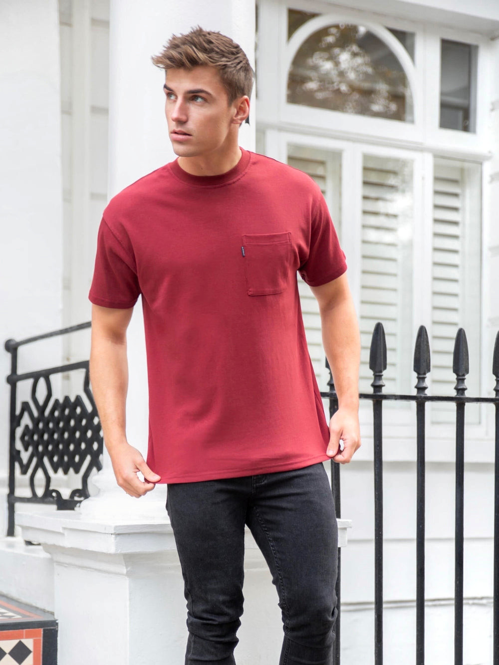 Blakely Relaxed Pocket T-Shirt Viininpunainen | 8039475-ZO