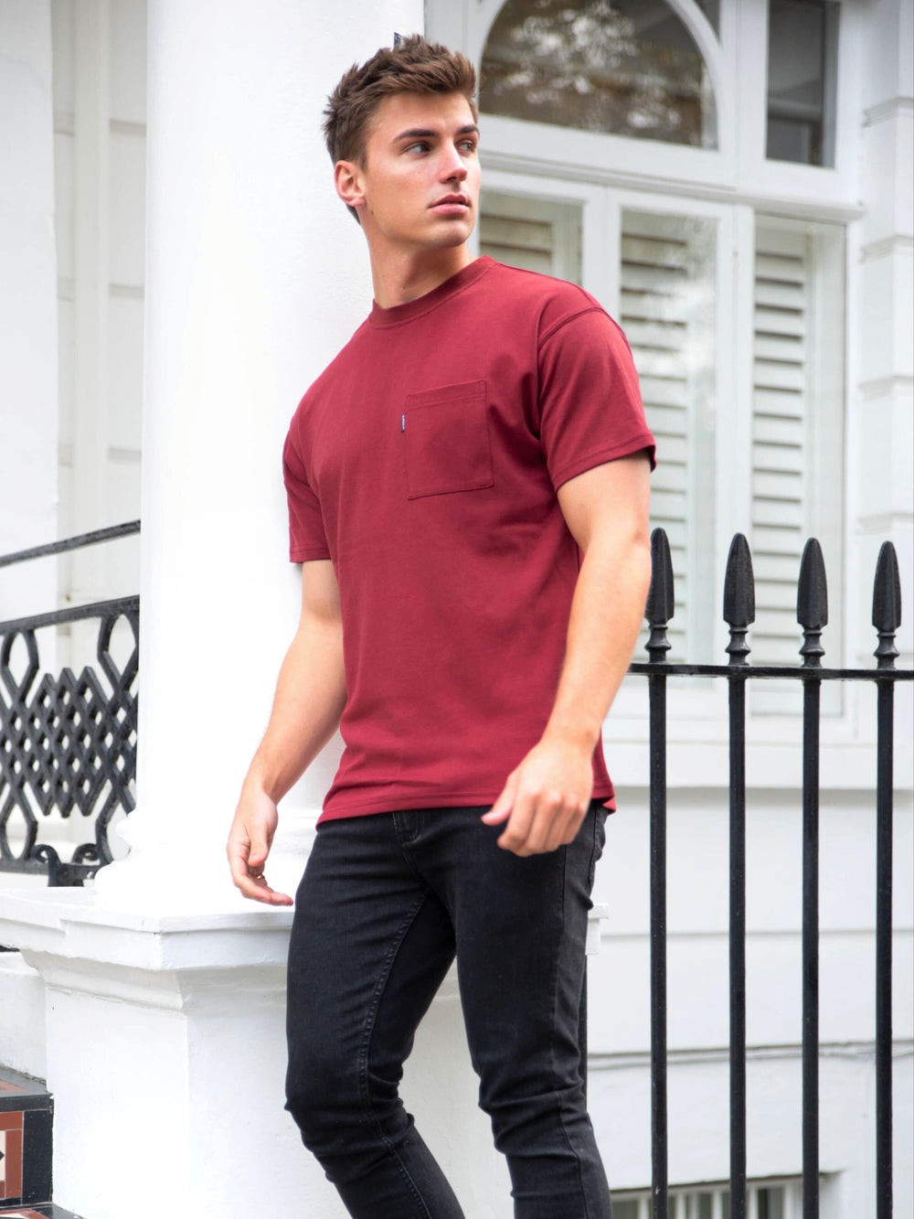 Blakely Relaxed Pocket T-Shirt Viininpunainen | 8039475-ZO