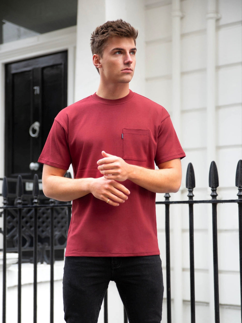 Blakely Relaxed Pocket T-Shirt Viininpunainen | 8039475-ZO