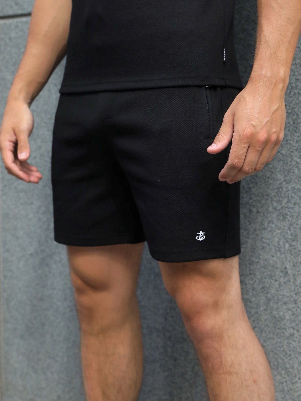 Blakely Toulon Textured Shorts Mustat | 1205648-LN