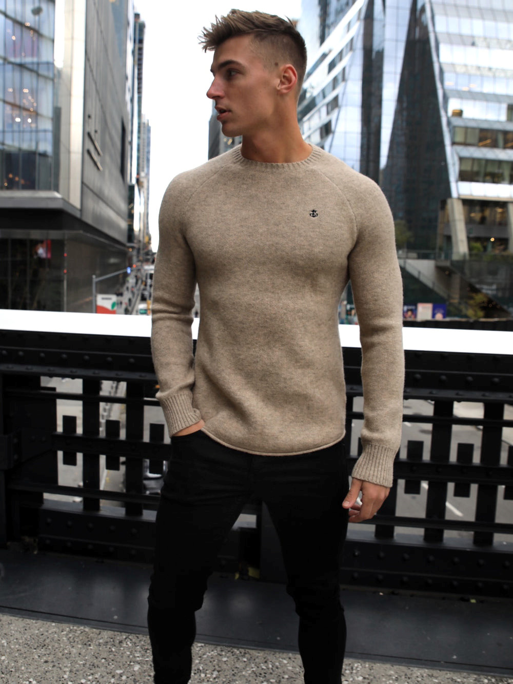 Blakely Yardley Knit Jumper Tan | 3761240-YM